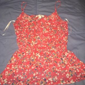 Forever 21 floral red top