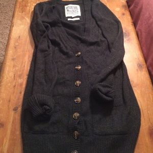 Ruehl Long wool/cashmere cardigan, size small