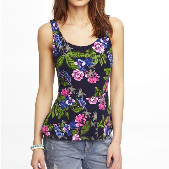 Express floral peplum top, large