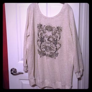 Torrid Size 2 Skull Print Tunic Sweatshirt