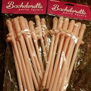 Bachelorette Party Favors- 2- 10 pk penis straws