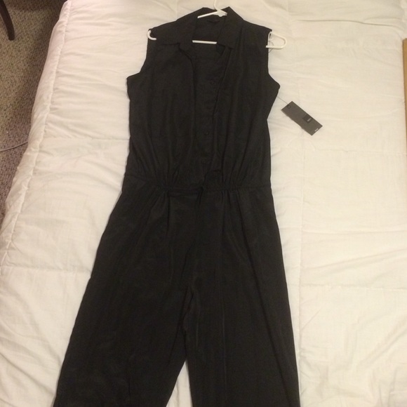 Black sleeveless jumpsuit