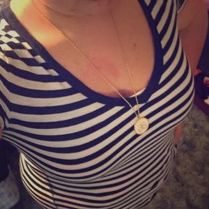 Navy and White Striped Tee