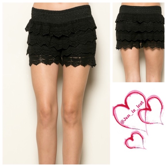 Pants - Coming Soon! Black Lace Shorts