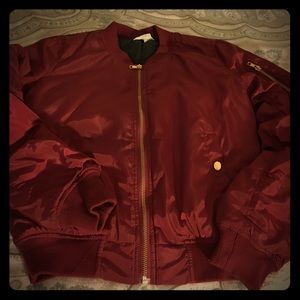 Wine Bomber Jacket