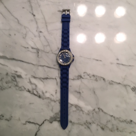 Geneva Royal blue watch with diamond studs - Picture 2 of 3