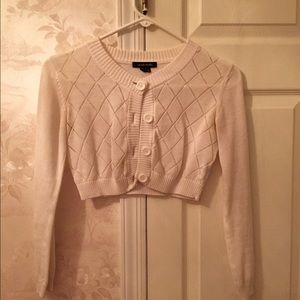 White cropped cardigan