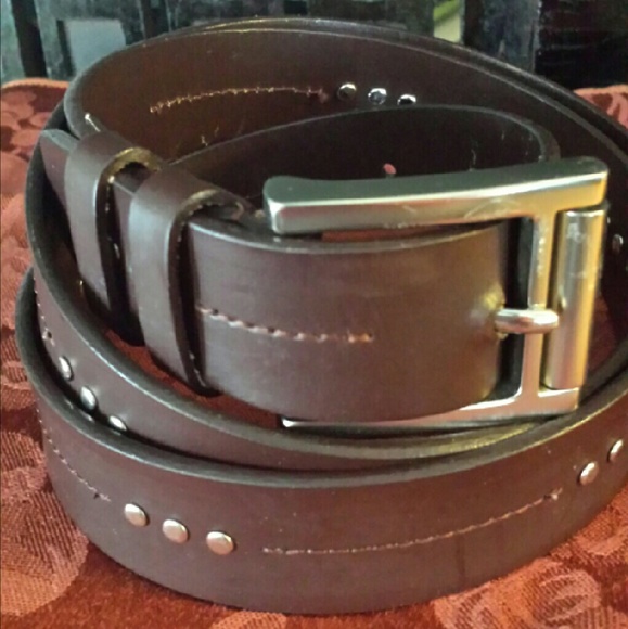 Brown leather belt