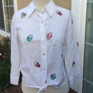 White linen blouse