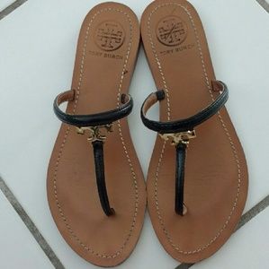 Used leather Tory Burch T thong flat sandals