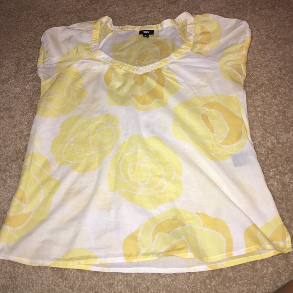 yellow and white shirt with flowers
