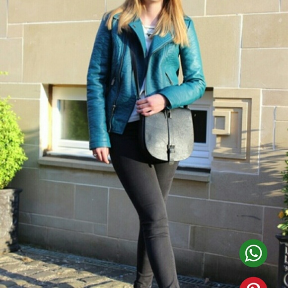 Asos textured leather biker jacket brand new