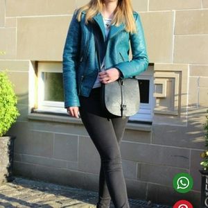 Asos textured leather biker jacket brand new