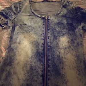 Bleach-washed Denim Dress