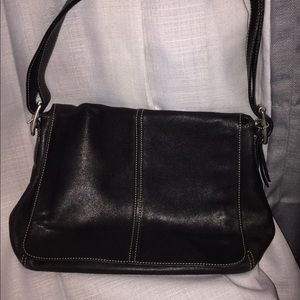 Coach Black Leather Foldover Purse