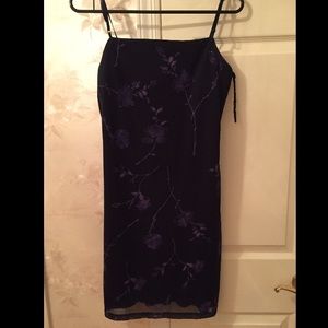 Bodycon dress with purple flowers