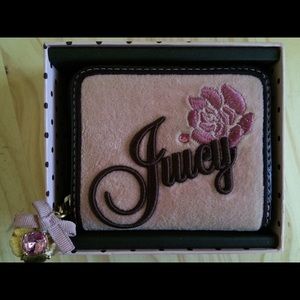 Juicy pink wallet with brown trim