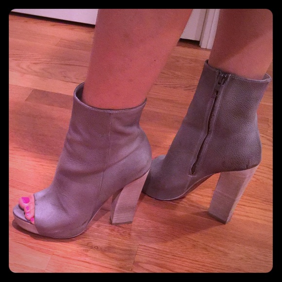 All Saints Manifest Gray Open Toed High Heel Boot - Picture 1 of 4