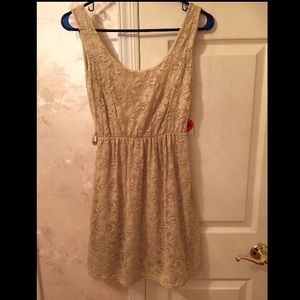Lace beige dress