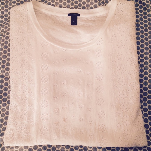 J.Crew - L - Summer blouse cap-sleeve eyelet from