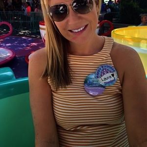 Gold Stripe Halter Tank