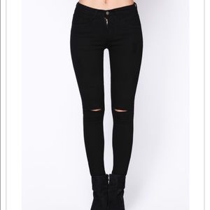 Black Ripped Knee Jeans