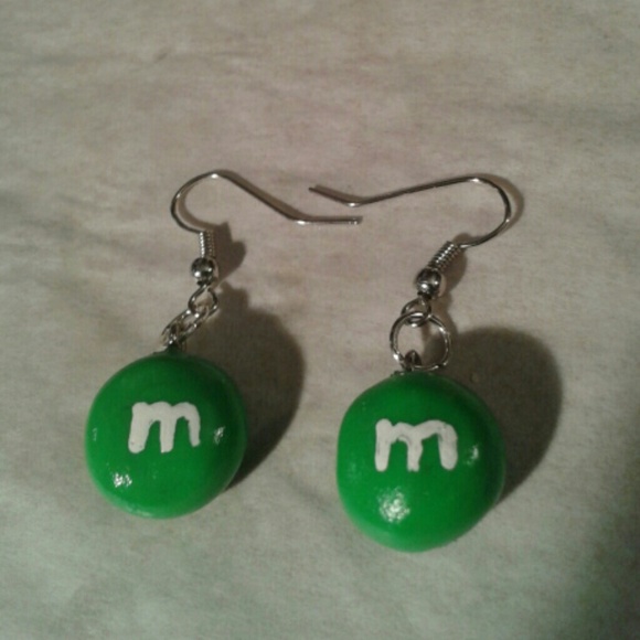M & M Earrings, GREEN