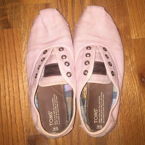 Pale Pink Toms Canvas Cordones Shoes