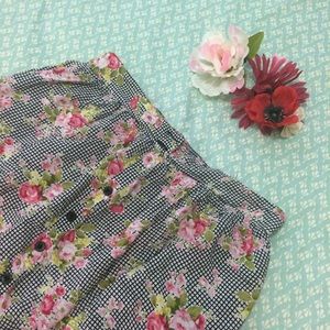 Floral Grid Skirt
