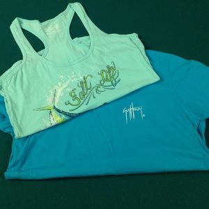 Salt Lift tank(S), Guy Harvey tee(M)
