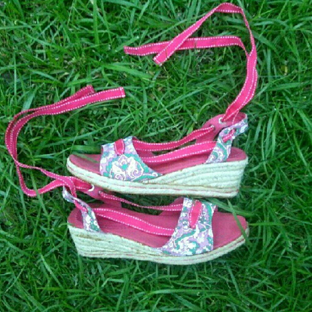 Land's End Colorful Espadrille Wedges