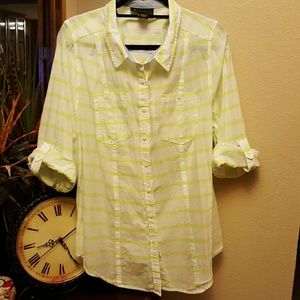 Lane Bryant 3/4 Sleeve Button-down Shirt