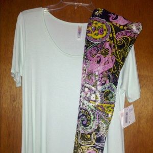 SET - LulaRoe mint Perfect Tee + Buskin OS Legging