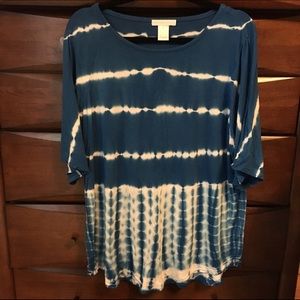 Blue tie dye design top