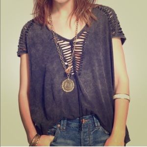 Free people distressed shirt