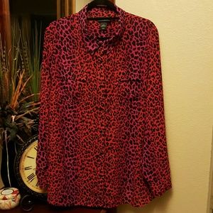 Lane Bryant Sheer Leopard Print Blouse