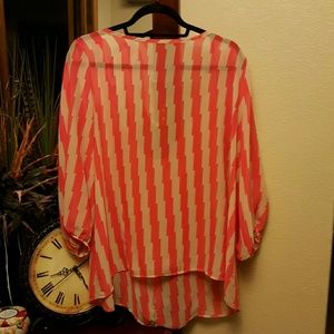 Sheer High-low Blouse