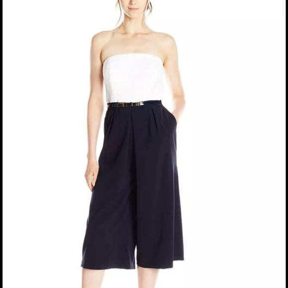 ted baker jumpsuit navy and white