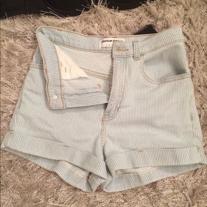 High waisted pin stripe shorts