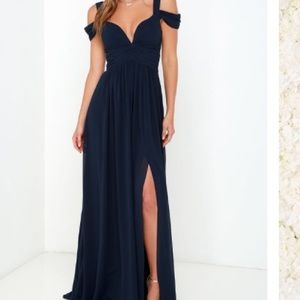 Bariano oceans of elegance navy blue maxi dress