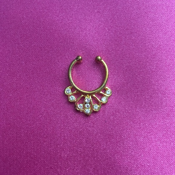 Gold & silver fake septum nose ring