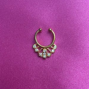 Gold & silver fake septum nose ring