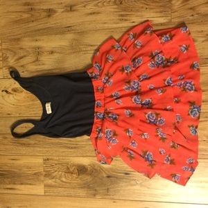 Navy and floral dress