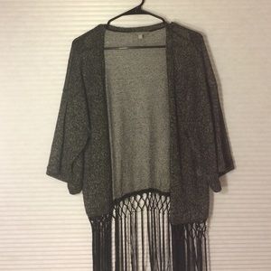 Grey fringe sweater