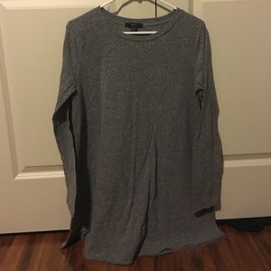 Plain Gray Long Sleeve Dress