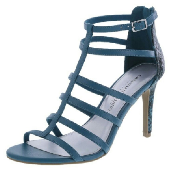 Christian Siriano Shoes - NWOT Christian Siriano Snakeskin Teal heels