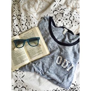 J Crew "Oui, Mon Cheri" Crew Neck Tee