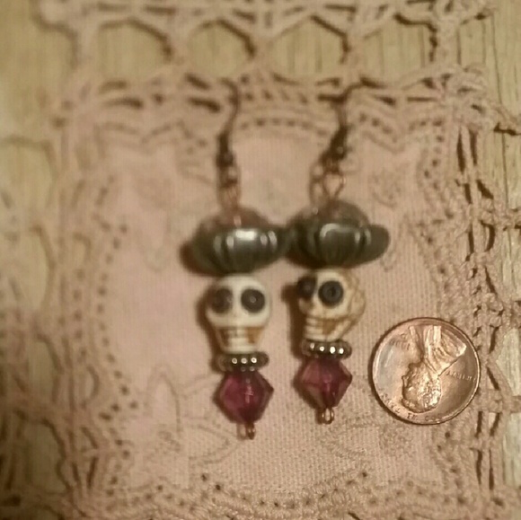 Cute Day of the Dead Handmade Artisan Earrings