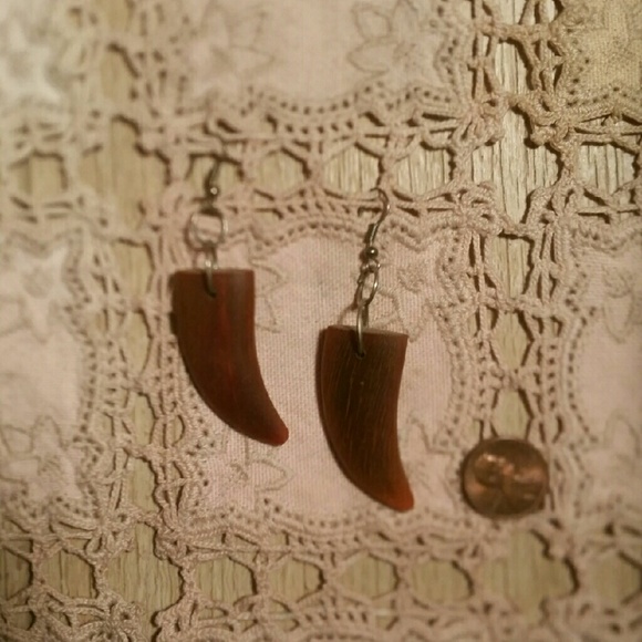 Handmade Artisan Faux Bear Claw Boho Earrings