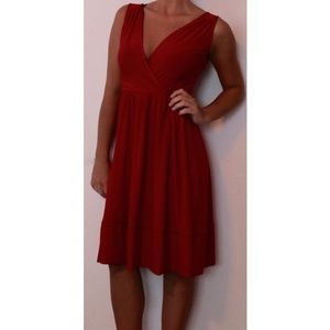 Red ABS Midi Dress